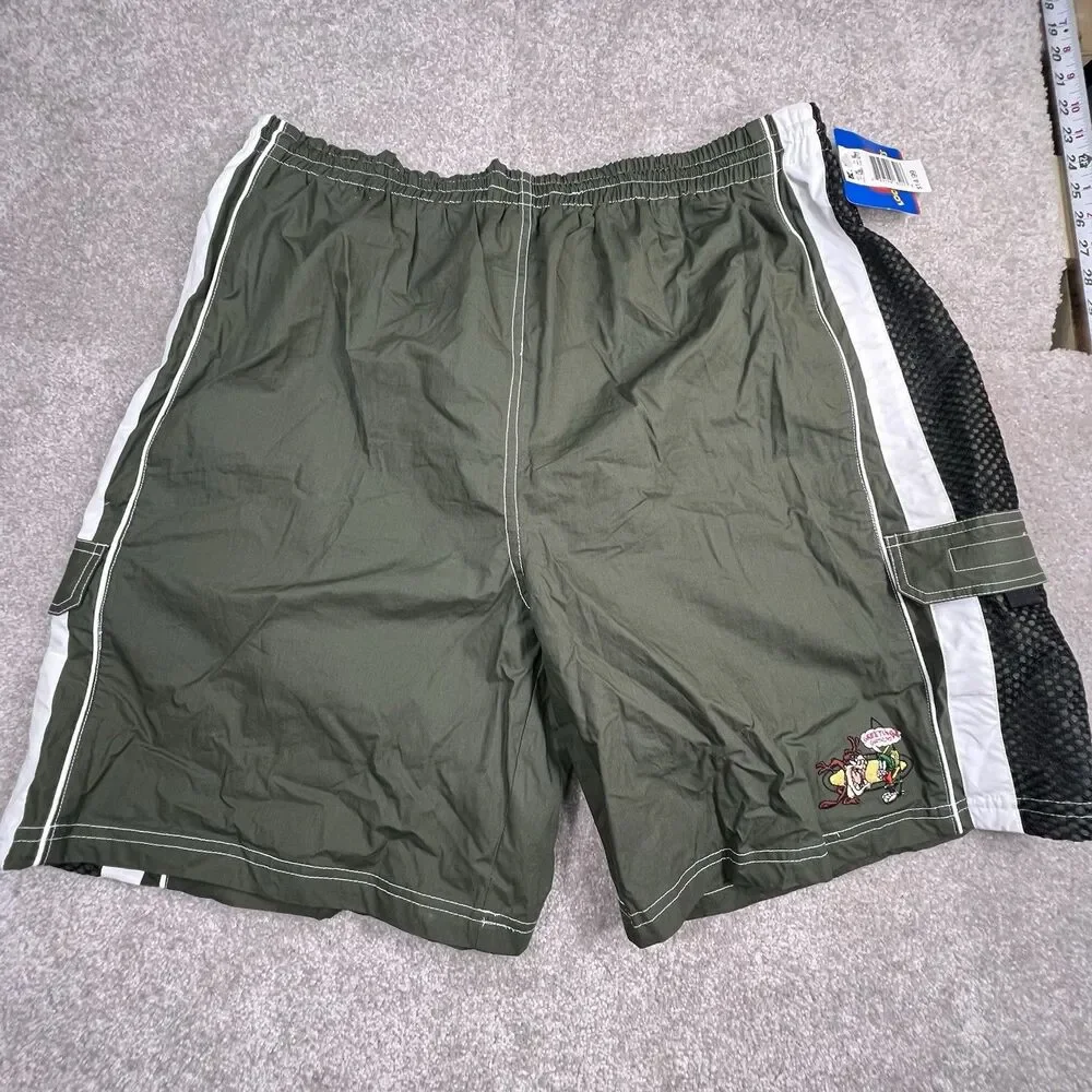 Vintage Looney Tunes Swim Shorts Men's Extra Large Marvin‎ the Martian Taz